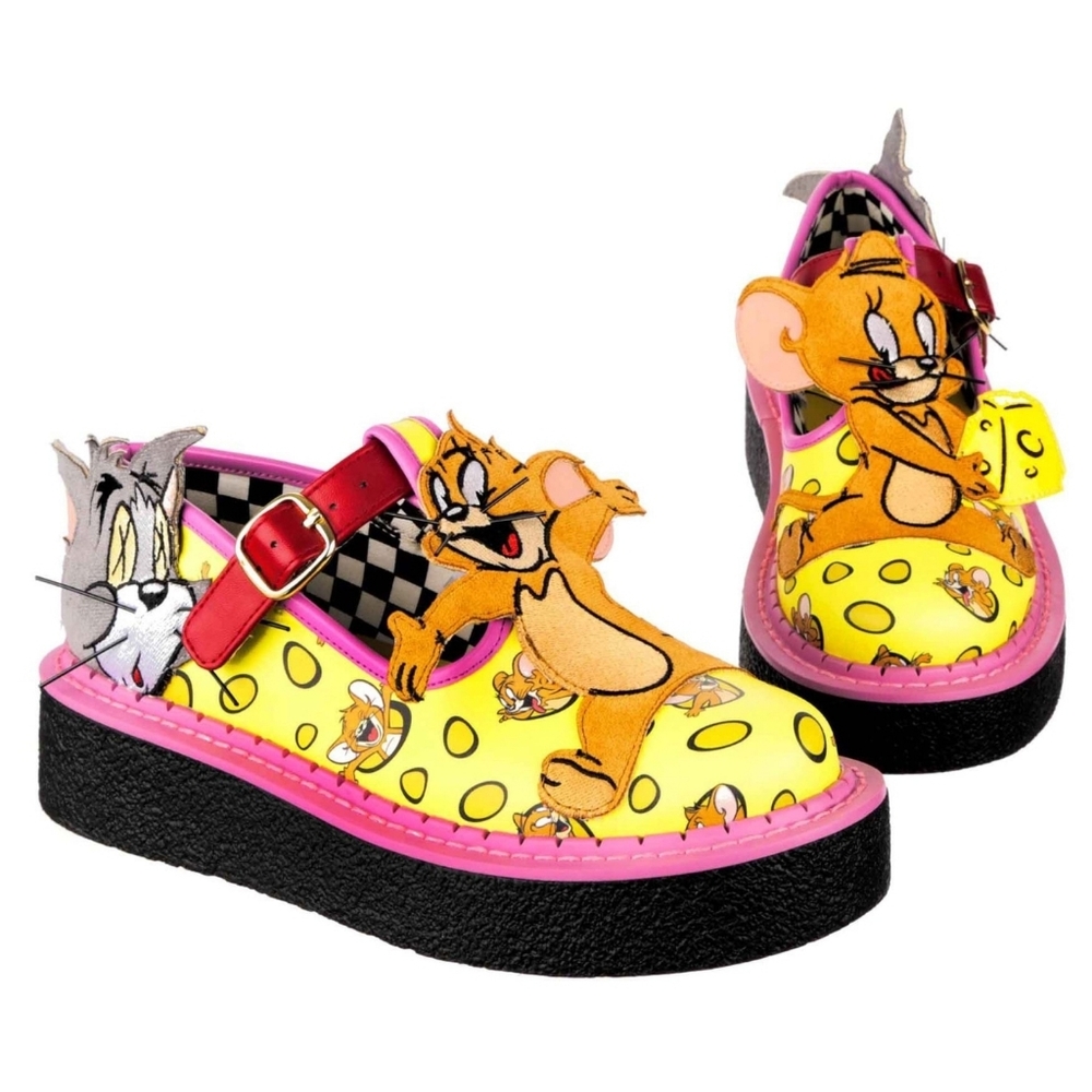 Irregular Choice® Tom and Jerry™ Tasty Cheese Flatform T-Bar Loafers | Size 7.5